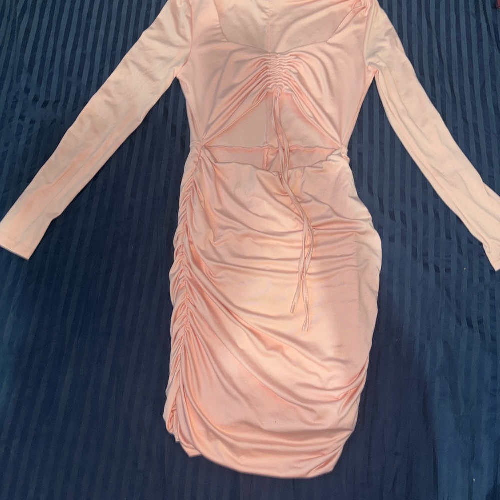 Elegant Pink Ruched Dress